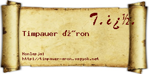 Timpauer Áron névjegykártya